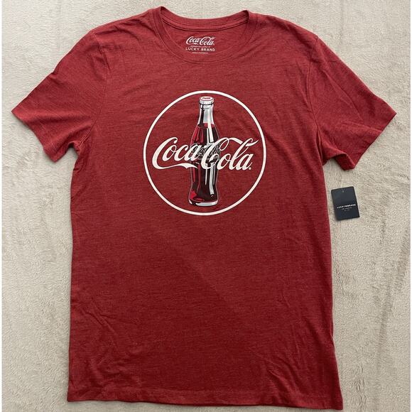 NWT Coca Cola Bottle Circle Tee LUCKY BRAND Size Medium Red Shirt - Picture 1 of 8
